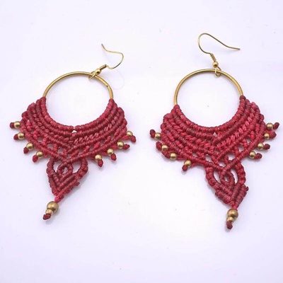 Pendientes macramé - Pendientes hippies PE-015