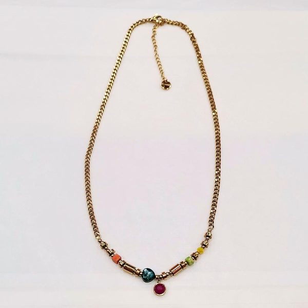 colgante acero dorado piedras oasisnatura 1