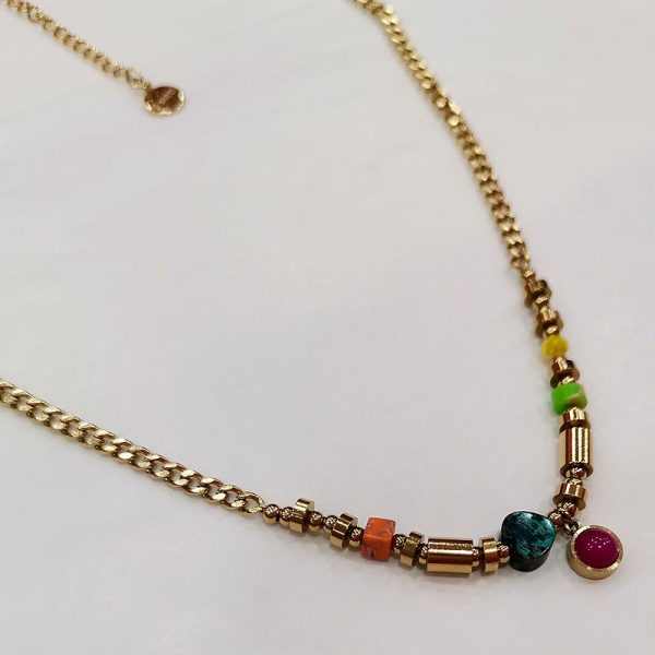 colgante acero dorado piedras oasisnatura 2