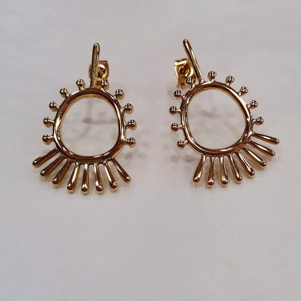 pendientes acero dorado oasisnatura 1