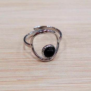 anillo acero ajustable piedra onix 3