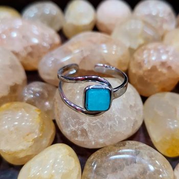anillo piedra acero aguamarina 1