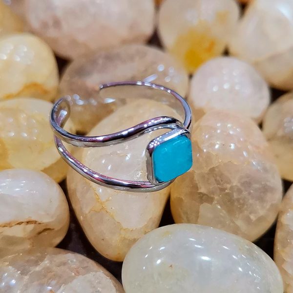 anillo piedra acero aguamarina 2
