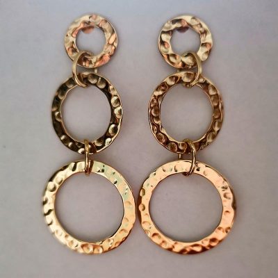 pendientes acero inoxidable chapados en oro circulos oasisnatura 4
