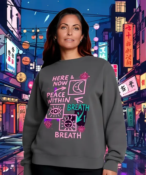Sudadera unisex Respira paz interior oasisnatura 2